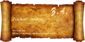 Zucker Andos névjegykártya